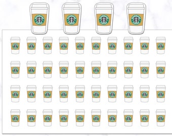 Starbucks planner stickers | Starbucks-koffiestickers | Stickers koffiekopjes | Koffieplannerstickers | Dagboekstickers | Dagboekstickers