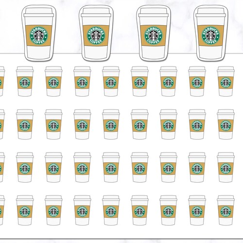Starbucks Planner Stickers Starbucks Coffee Stickers Etsy