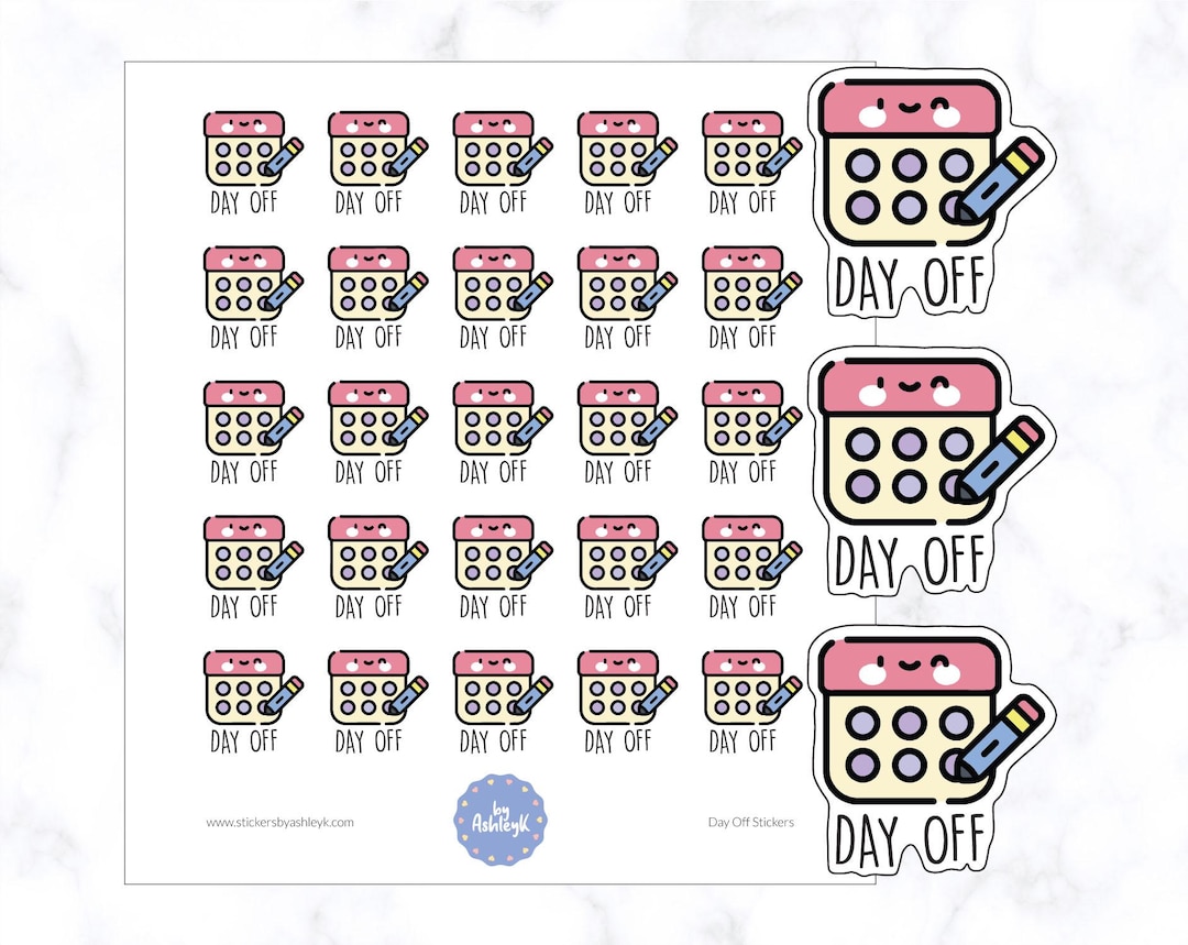 Off Work Sticker Day off Planner Stickers | Work Planner Stickers | Time off Stickers ...