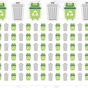 Recycle and Bin Stickers | Recycle Day Sticker | Bin Tag Aufkleber | Papierkorb Aufkleber | Recycling Stickers | Hausarbeit Sticker