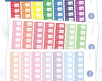 Mini Bill Due Planner Stickers | Bill Due Stickers | Pay Bill Stickers | Bill Due Tracker Stickers | Money Sticker - Erin Condren Planner