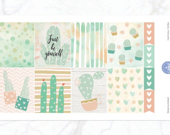 Cute Cactus Weekly Kit for  Erin Condren Planner | Spring Weekly Kit | Plant Weekly Kit | Vertical and Horizontal Planner | Cactus Stickers