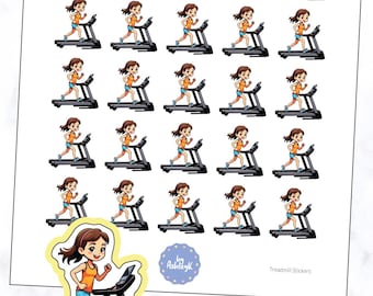 Treadmill Planner Stickers | Workout Planner Stickers | Gym Girl Planner Stickers | Fitness Planner Stickers | Cardio Planner Stickers