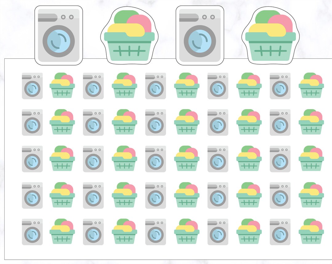 Laundry Planner Stickers Washing Machine Stickers Laundry Day Planner ...