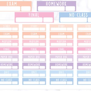 Schoollabel plannerstickers | Collegestickers | Schoolplannerstickers | Studentenstickers | Geen klasstickers | Studiestickers