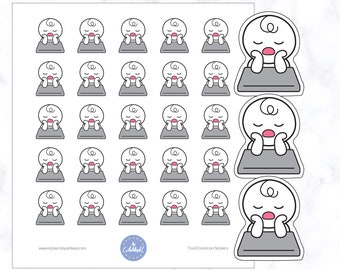 Müde Emoji Planer Aufkleber | Schläfrige Aufkleber | Busy Day Aufkleber | Emoji Sticker | Müde der Arbeit Aufkleber