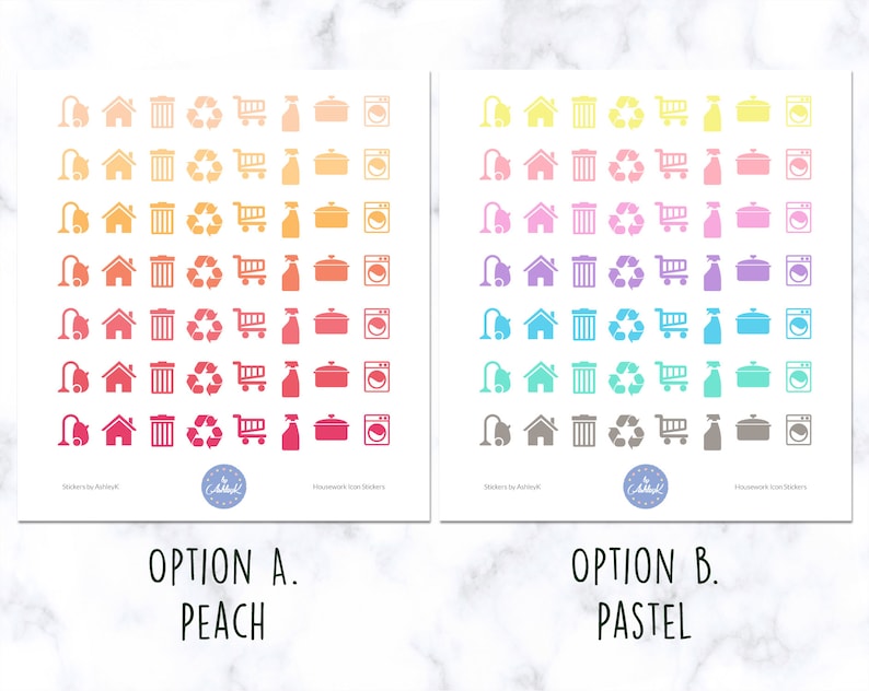 Housework Icon Stickers Housework Planner Stickers Planner | Etsy