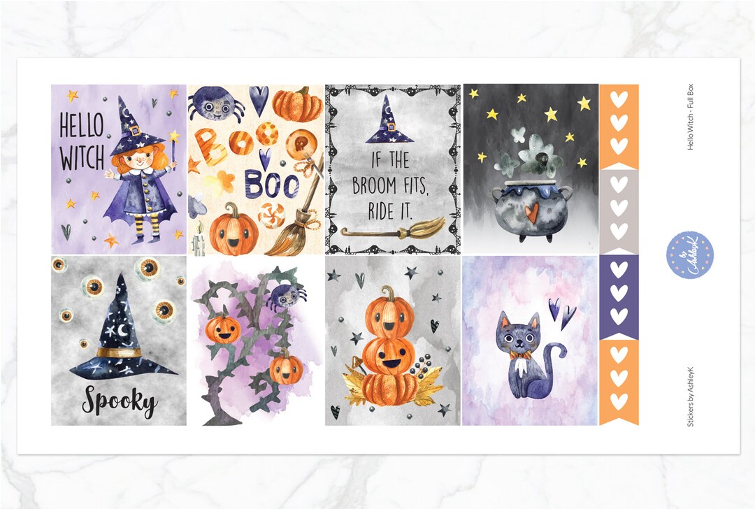 Hello Witch Weekly Kit for Erin Condren Vertical Horizontal Planner ...