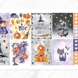Hello Witch Weekly Kit for Erin Condren Vertical Horizontal Planner | Halloween Planner Stickers | Halloween Weekly Kit | October Weekly Kit