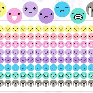 Face Emoji Stickers | Emoticon Round Stickers | Face Emoticon Stickers | Mood Tracker Stickers | Mood Planner Sticker | Mood Sticker