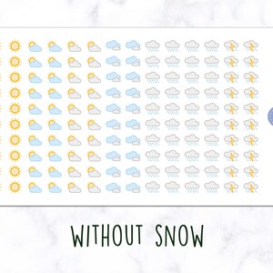 140 Weather Stickers Weather Planner Stickers Cute Weather Icon Stickers Weather Tracker Stickers Weather Tracking Stickers image 4