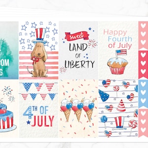Wöchentliches Kit zum Unabhängigkeitstag für Happy Planner | Glücklich Planer Aufkleber | Unabhängigkeitstag Wöchentliches Kit | Süßes 4. Juli Weekly Kit
