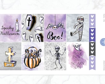 Kit semanal ¡Buu! para la agenda de Erin Condren / Kit semanal para agenda de Halloween / Kit semanal de octubre / Kit semanal de pegatinas para agenda de Halloween