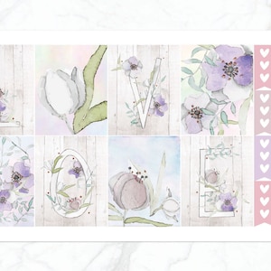 LOVE Flower Weekly Kit för Erin Condren Vertikal Horisontell Planner | Söta Blomkalenderklistermärken | Blommor Veckoklistermärkeskit
