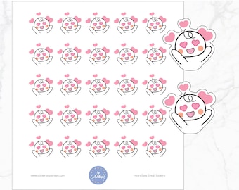 Pegatinas de emojis de ojos de corazón / Pegatinas de emojis de amor / Pegatinas de emojis felices / Pegatinas de planificador de corazones / Pegatinas de planificador de emojis