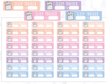 Emoticon Sleep Tracker Stickers | Sleep Label Stickers | Sleep Planner Stickers | Sleep Tracker Stickers | Sleeping Tracker Stickers