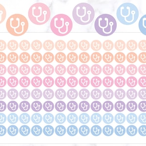 Stethoscope Icon Stickers | Doctor's Appointment Stickers | Clinic Icon Stickers | Hospital Stickers | Circle Stickers | Icon Round Stickers