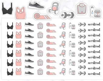 Exercise Planner Stickers | Gym Stickers | Workout Stickers | Fitness Stickers | Weight Sticker | Planner Stickers | Journal Stickers