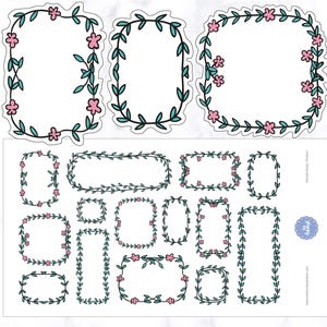 Naklejki do planera z notatkami Wreath | Naklejki do planera z notatkami | Naklejki do karteczek Post It | Naklejki do dziennika | Naklejki do pamiętnika | Naklejki do planera