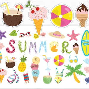 Hola pegatinas decorativas de verano / pegatinas del planificador decorativo de verano / pegatinas del planificador de la playa / pegatinas del diario