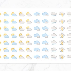 77 Weather Stickers | Weather Planner Stickers | Cute Weather Stickers | Weather Tracker Stickers | Weather Stickers | Weather Icon Stickers