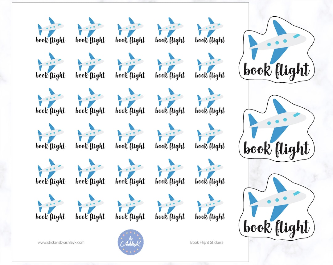 Safe Flight Sticker Cute Book Flights Stickers | Book Plane Tickets Stickers | Travel ...