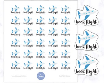 Cute Book Flights Stickers | Book Plane Tickets Stickers | Travel Stickers | Trip Stickers | Plane Stickers | Planner Stickers