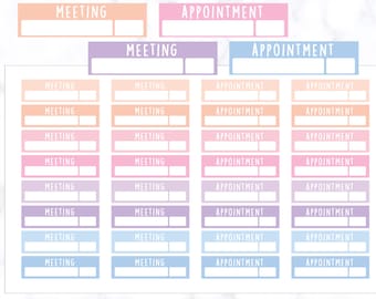 Meeting and Appointment Label Stickers | Appointment Label Stickers | Meeting Label Planner Stickers | Appointment Sticker | Meeting Sticker