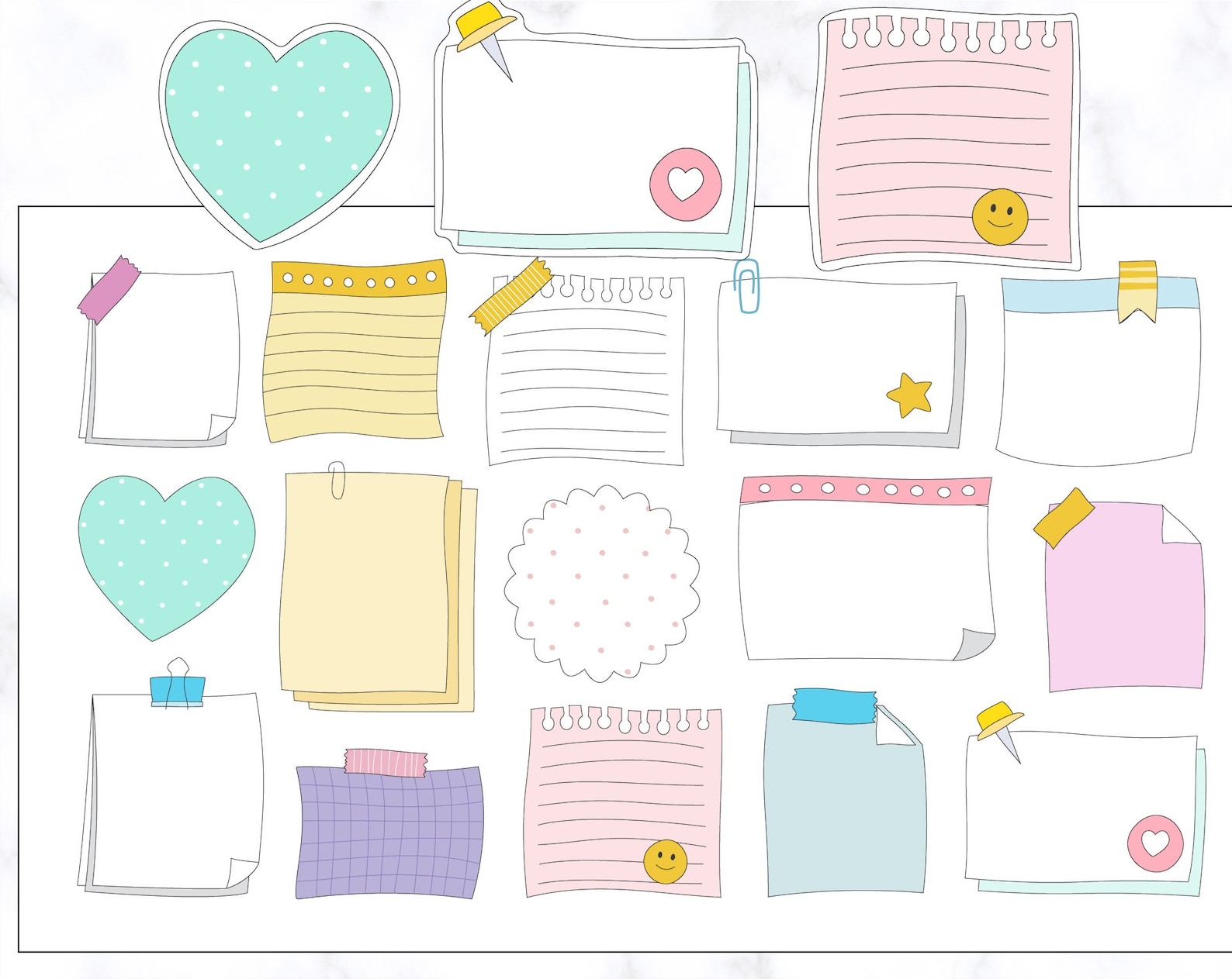 Sticker Postit Sticky Note Collection Planner Stickers | Notes Planner Stickers | Post ...