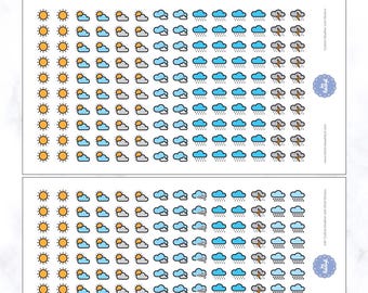 Klistermärken med väderikoner | 140 väderplanerarklistermärken | Planerarklistermärken | Väderspårarklistermärken | Väderikonklistermärken