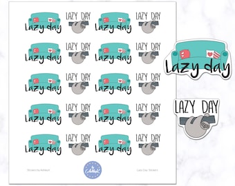 Lazy Day Stickers | Sloth Stickers | Couch Sticker | Planner Sticker | Journal Sticker | Diary Sticker | Erin Condren, Kiki K, Happy Planner