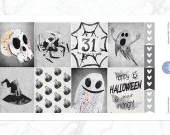 Kit semanal de Halloween para Erin Condren, planificador vertical y horizontal, kit semanal de octubre, kit semanal de Halloween y lindas pegatinas de Halloween.
