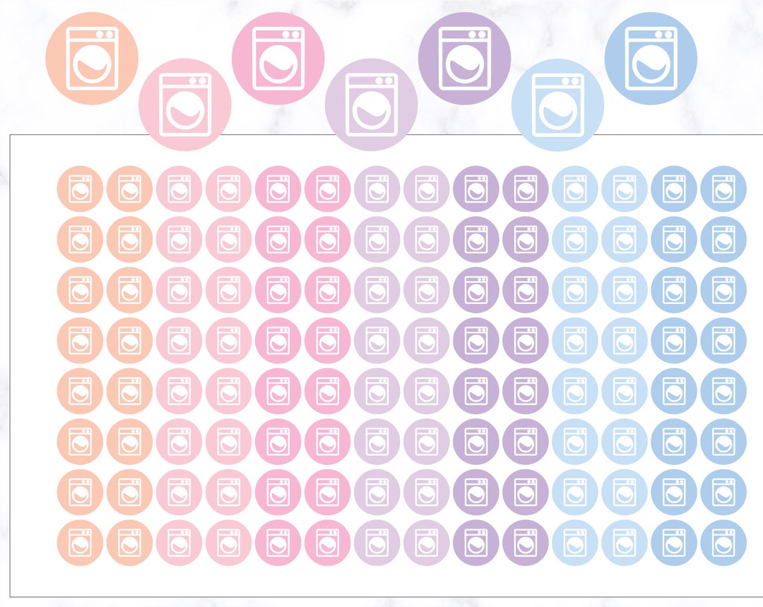 Washing Machine Inner Sticker Washing Machine Icon Stickers | Laundry Day Stickers | Housework ...