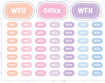 Work From Home and Office Button Stickers | Work From Home Planner Stickers | Office Stickers | Work Tracker Stickers | Work Button Stickers