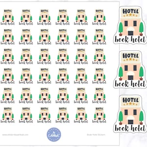 Niedliche Buch Hotel Aufkleber | Hotel Aufkleber | Reise-Aufkleber | Reise-Aufkleber | Aufkleber für's Haus | Planer Aufkleber | Journal Aufkleber