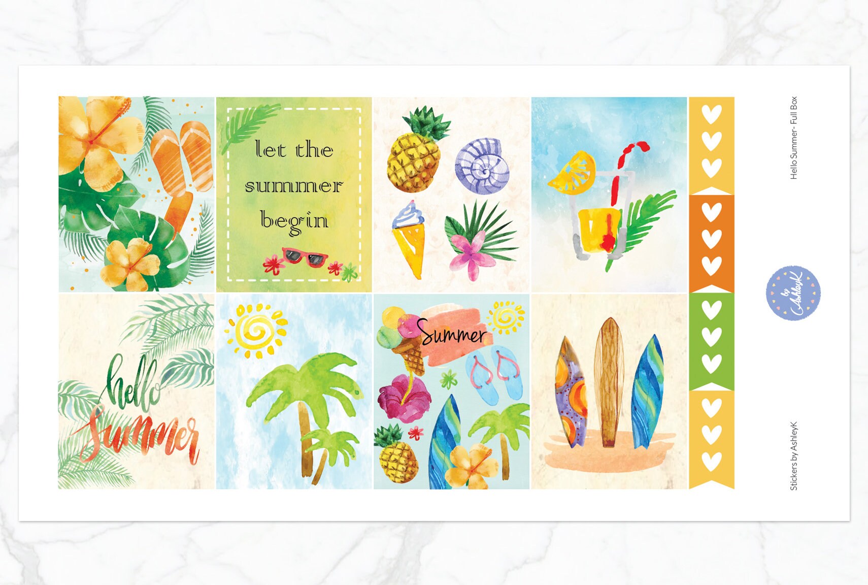 Hello Summer Weekly Kit for Erin Condren Vertical Planner | Summer ...
