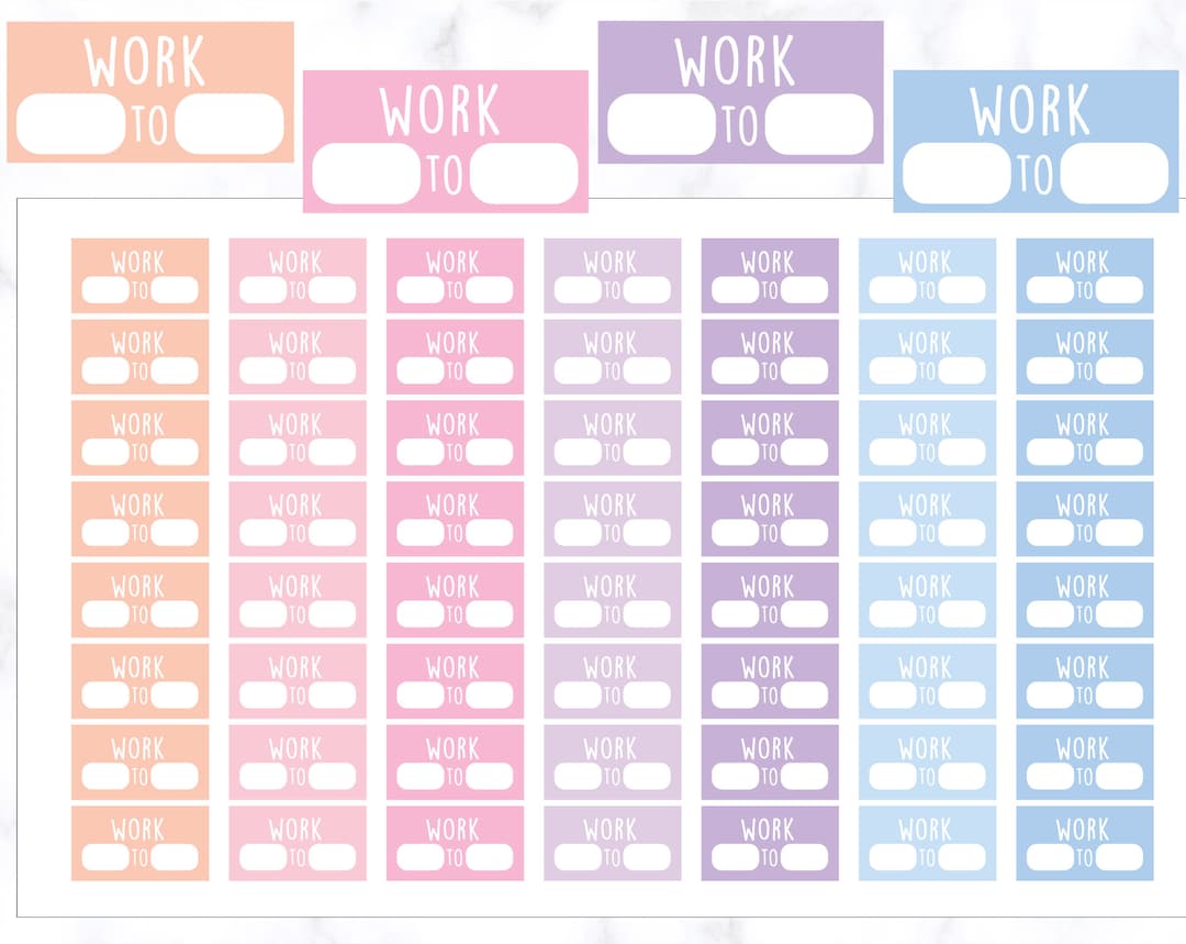 Mini Work Tracker Planner Stickers | Work Planner Stickers | Work ...