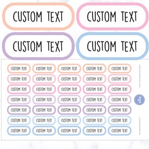 Stickers personnalisés pour agenda avec étiquette arrondie | Autocollants d&#39;étiquette de texte personnalisés | Autocollants d&#39;étiquettes | Étiquettes autocollantes pour dossiers | Autocollants pour étiquettes de reliure