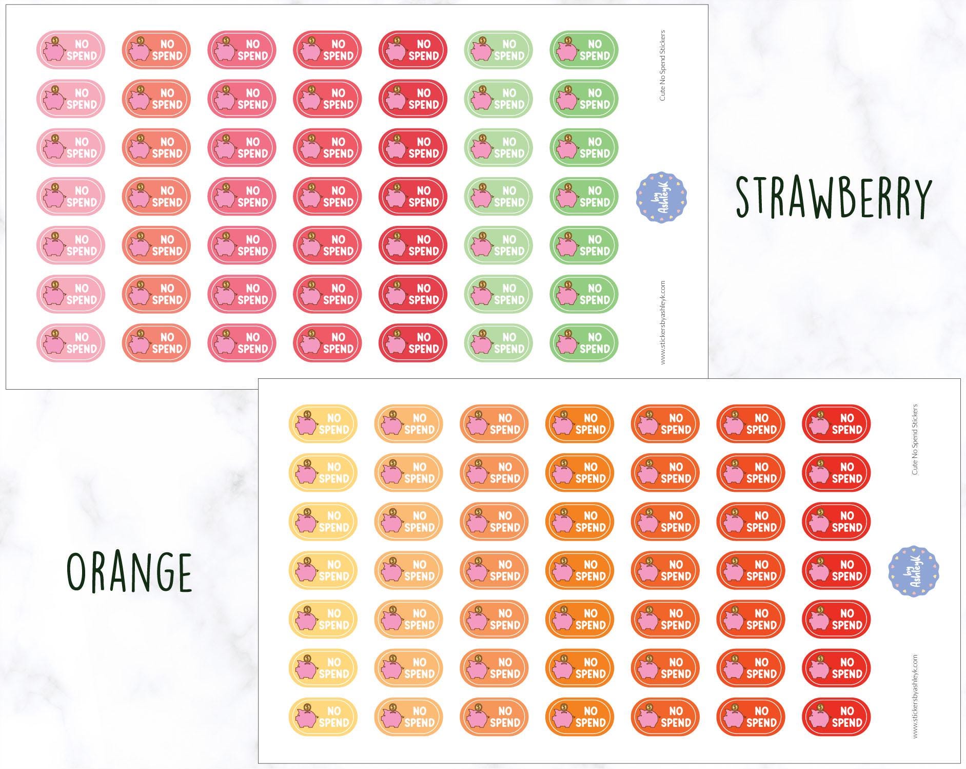 Sticker Saving Cost Cute No Spend Stickers | Money Planner Stickers | Savings Stickers ...