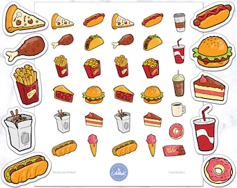 Food Stickers | Dinner Stickers | Dessert Stickers | Planner Stickers | Diary Stickers | Journal Stickers | Bullet Journal Stickers