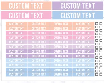 48 pegatinas de encabezado de texto personalizado para planificador/pegatinas de encabezado de tarea/pegatinas de encabezado de texto personalizado para planificador/pegatinas de diario/pegatinas de agenda
