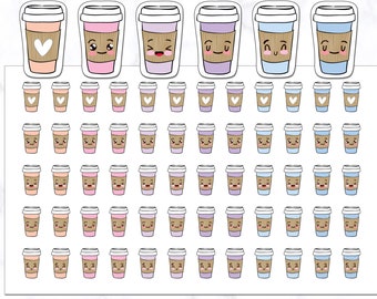 Cute Coffee Cup Stickers | Coffee Cup Sticker | Takeaway Coffee Stickers | Coffee Time Stickers | Cute Coffee Stickers | Coffee Stickers