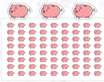 Piggy Bank Stickers | Savings Stickers | Money Icon Stickers | Pay Day Planner Icon Stickers | Journal Stickers