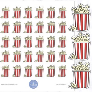 Stickers pour agenda pop-corn | Stickers Soirée cinéma | Stickers date de film | Stickers cinéma | Stickers pour regarder la télévision | Stickers Netflix