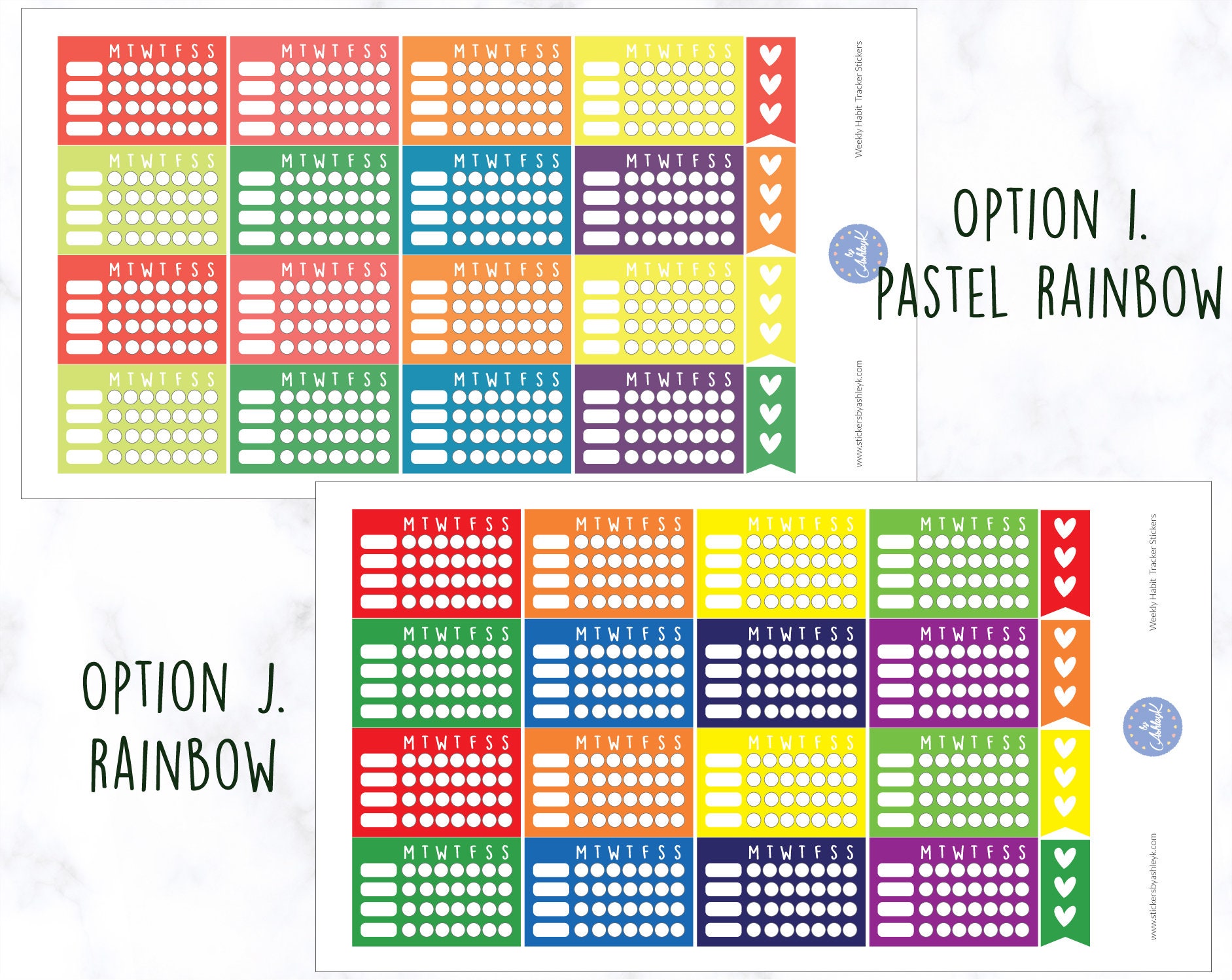 Weekly Habit Tracker Planner Stickers Habit Tracker Stickers | Etsy