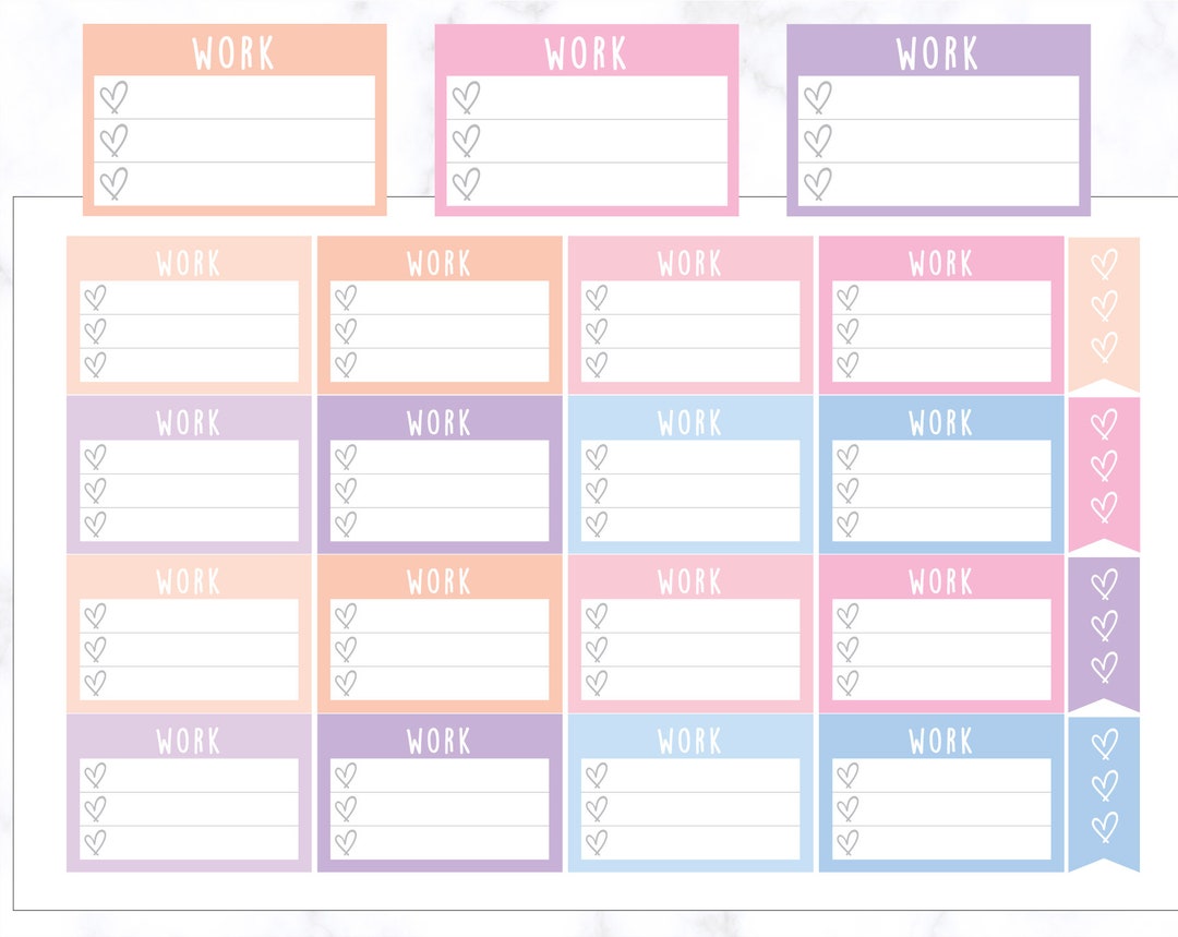 Work Checklist Half Box Planner Stickers | Work Tracker Stickers | Work ...
