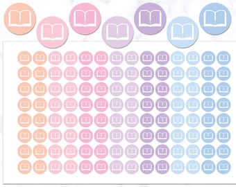 Book Icon Round Planner Stickers | Reading Planner Stickers | Book Icon Stickers | Study Planner Stickers | Reading Tracker Stickers