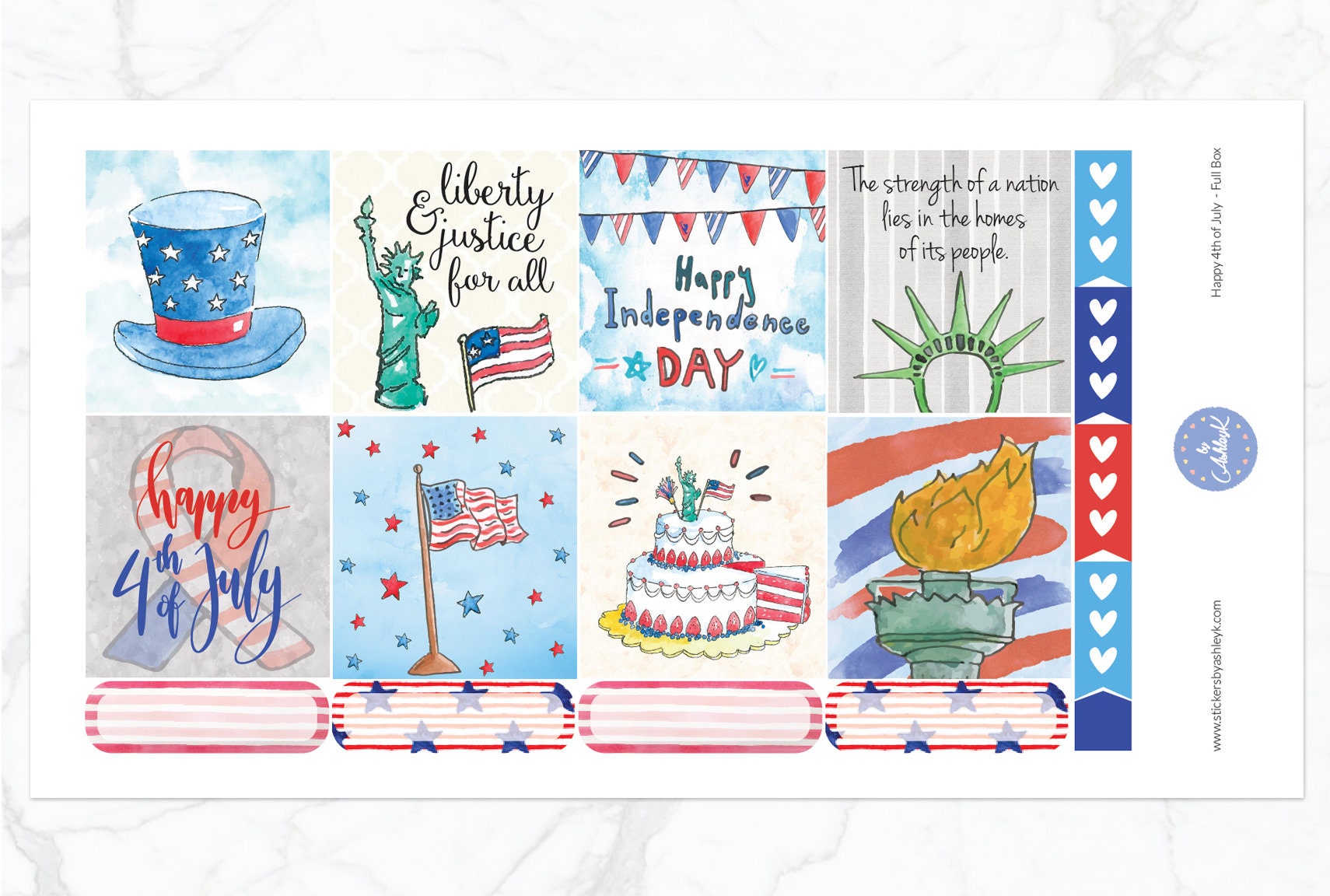 Happy 4th of July Weekly Kit for Erin Condren Vertical Horizontal ...
