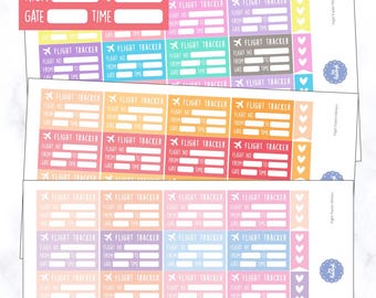 Plannerstickers vluchttracker | Stickers vluchttracker | Stickers My Flight Planner - Erin Condren Planner | Stickers met vluchtgegevens