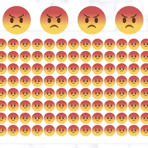 Adesivos de planejador de emojis de rosto vermelho irritado | Adesivos de emojis de rosto irritado | Adesivos de frustração | Adesivos de emoticons irritantes | Adesivo de rastreador de humor